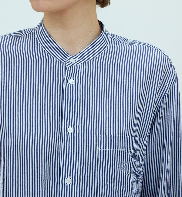 GALERIE VIE「クランプルブロード バンドカラーシャツ」|シャツ・ブラウス|