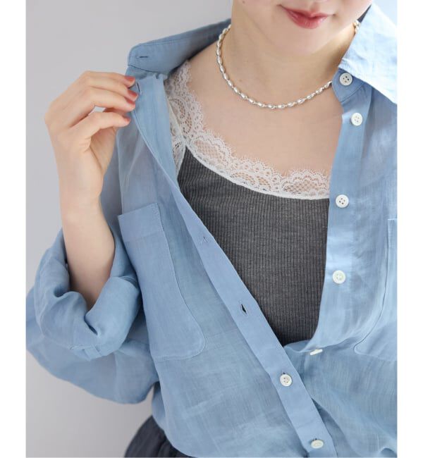 IENA「レーステレコキャミソール」|Tシャツ・カットソー|グレーA