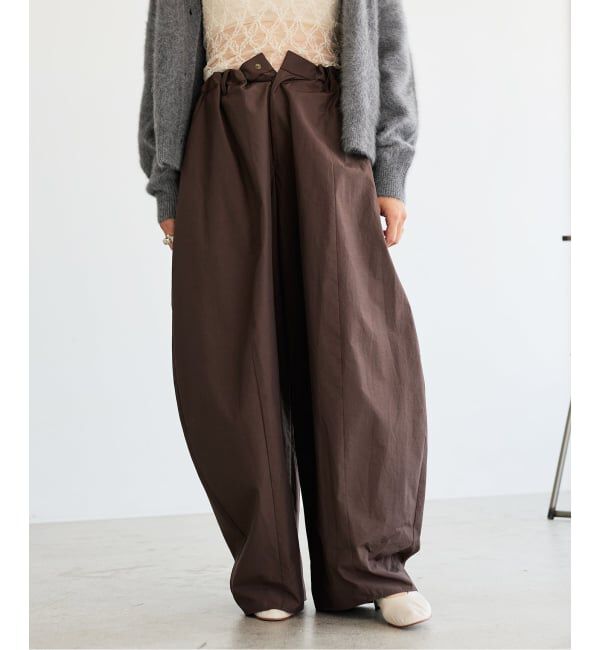 IENA LA BOUCLE「《接触冷感/撥水》IENA LA BOUCLE タッサーパラシュートバルーンスラックス」|スラックス|
