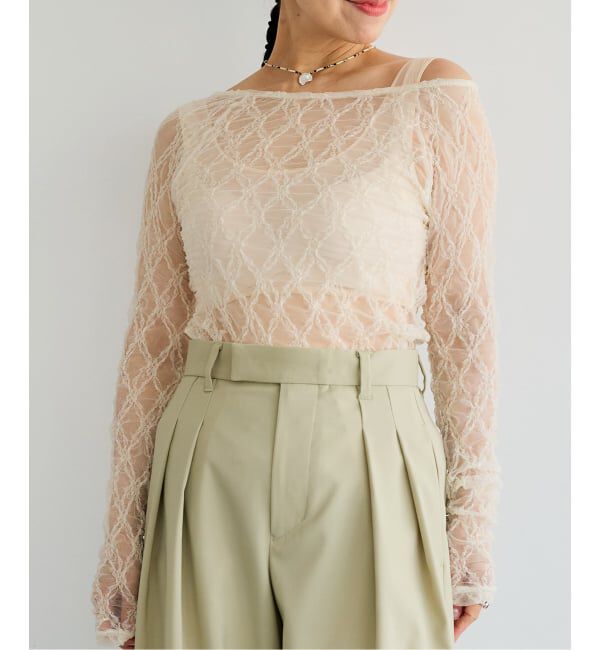 IENA LA BOUCLE「IENA LA BOUCLE ダイヤlaceカットソー」|Tシャツ・カットソー|