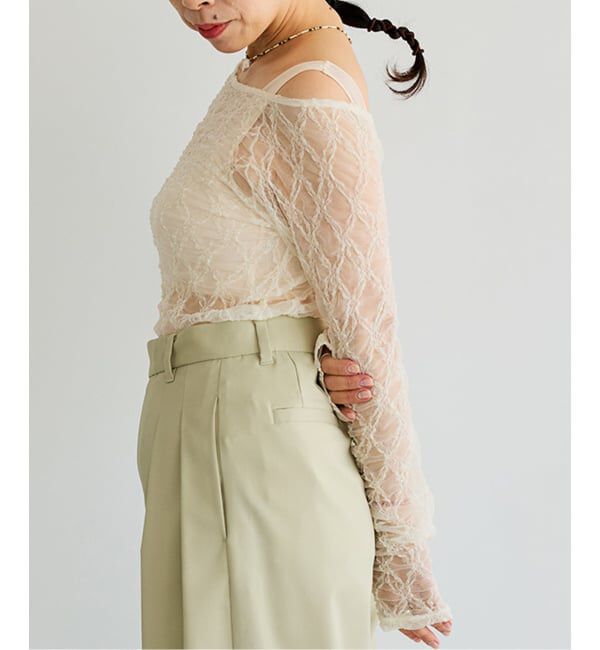 IENA LA BOUCLE「IENA LA BOUCLE ダイヤlaceカットソー」|Tシャツ・カットソー|