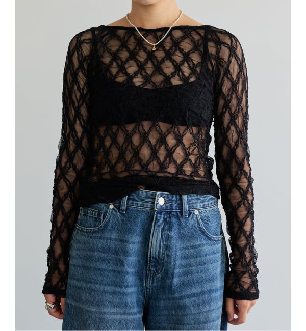 IENA LA BOUCLE「IENA LA BOUCLE ダイヤlaceカットソー」|Tシャツ・カットソー|