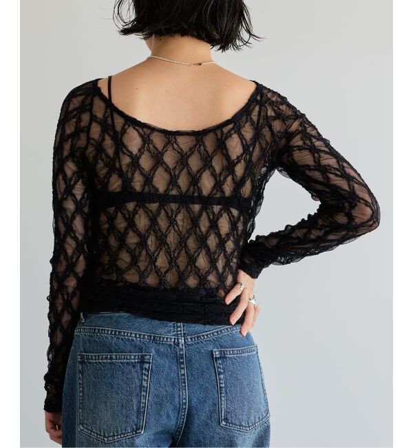 IENA LA BOUCLE「IENA LA BOUCLE ダイヤlaceカットソー」|Tシャツ・カットソー|