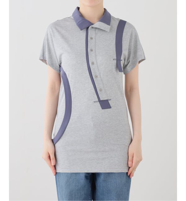 PULP「【Geek Office / ギークオフィス】OPEN YY / Knitted CURVED BUTTON PANEL TEE」|ポロシャツ|