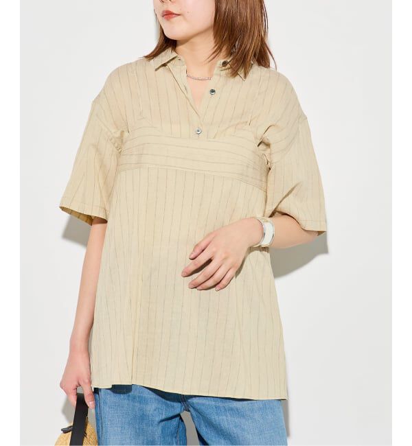 journal standard L'essage「シアーストライプ/無地 シャツ&キャミブラウス」|シャツ・ブラウス|ベージュ