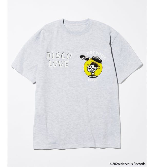 JOURNAL STANDARD「Nervous Records / ナーヴァス・レコーズ &times; A-1 CLOTHING プリントTシャツ」|Tシャツ・カットソー|グレー