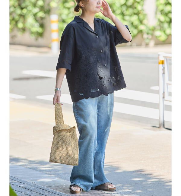 JOURNAL STANDARD「フラワーエンブロイダリースカラップ シャツ」|シャツ・ブラウス|