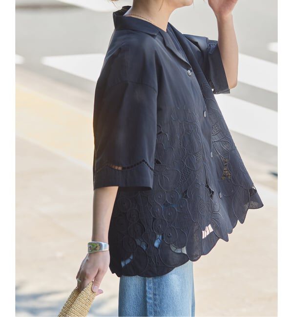 JOURNAL STANDARD「フラワーエンブロイダリースカラップ シャツ」|シャツ・ブラウス|
