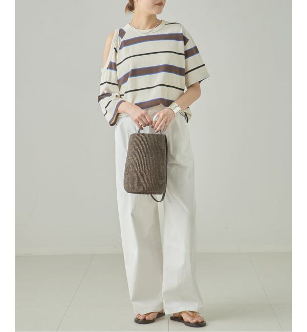journal standard L'essage「TanC TOKYO/タンクトウキョウ PIQUE BORDER ASYM Tシャツ」|Tシャツ・カットソー|