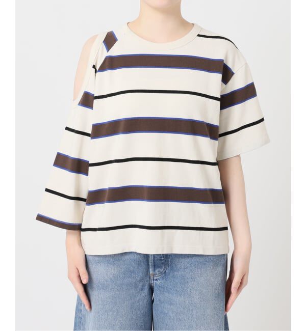 journal standard L'essage「TanC TOKYO/タンクトウキョウ PIQUE BORDER ASYM Tシャツ」|Tシャツ・カットソー|