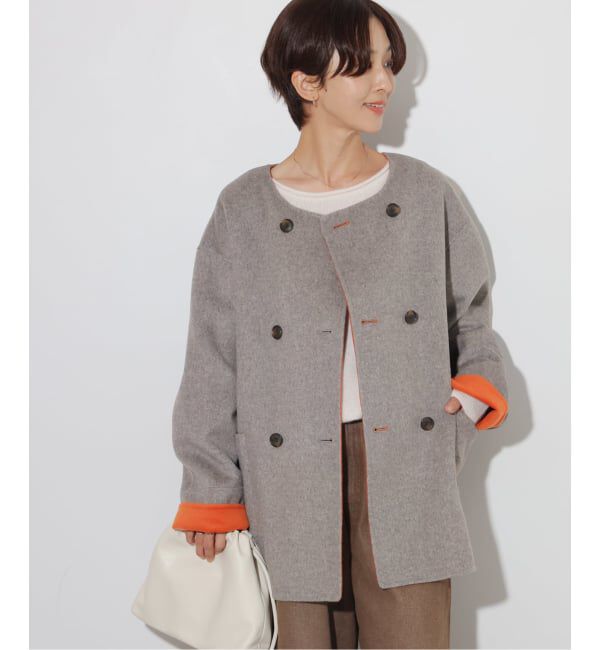 JOURNAL STANDARD relume「《予約》リバーシブルノーカラーショートコート」|ノーカラーコート|