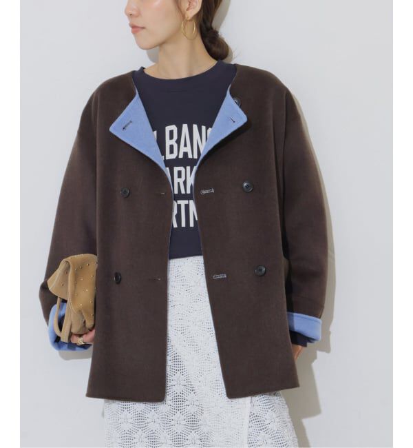 JOURNAL STANDARD relume「《予約》リバーシブルノーカラーショートコート」|ノーカラーコート|
