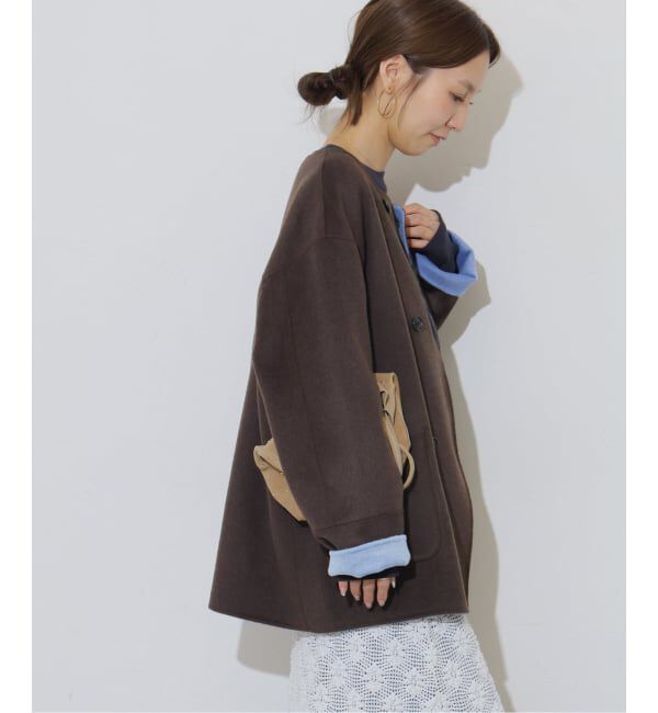 JOURNAL STANDARD relume「《予約》リバーシブルノーカラーショートコート」|ノーカラーコート|