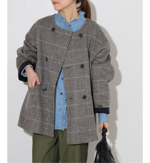 JOURNAL STANDARD relume「《予約》リバーシブルノーカラーショートコート」|ノーカラーコート|