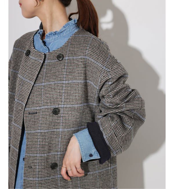 JOURNAL STANDARD relume「《予約》リバーシブルノーカラーショートコート」|ノーカラーコート|