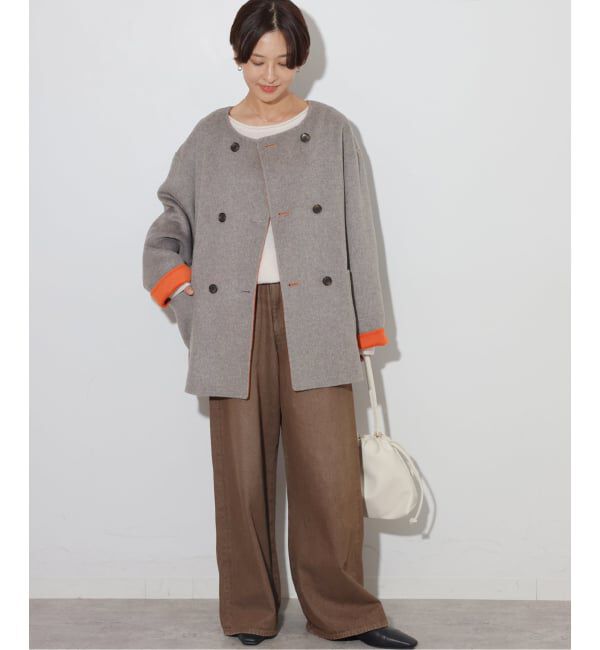 JOURNAL STANDARD relume「《予約》リバーシブルノーカラーショートコート」|ノーカラーコート|