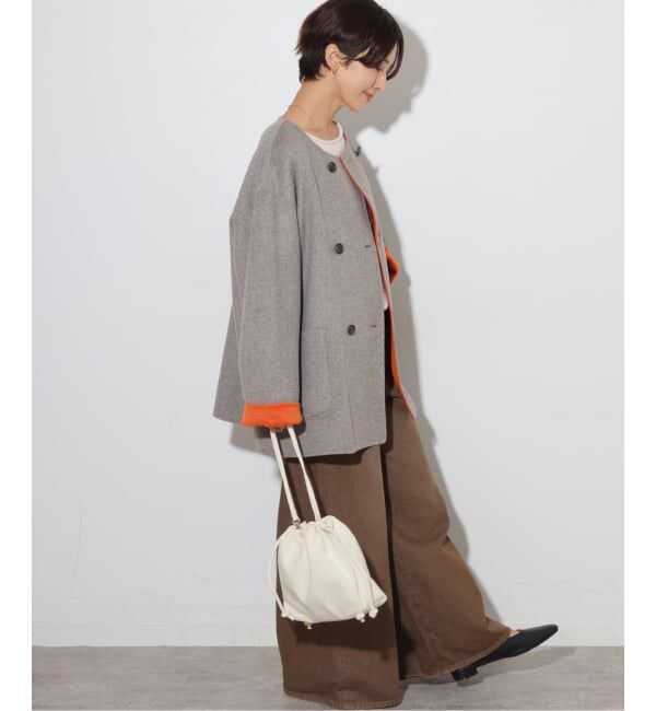 JOURNAL STANDARD relume「《予約》リバーシブルノーカラーショートコート」|ノーカラーコート|