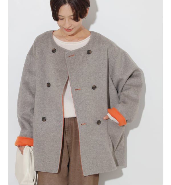 JOURNAL STANDARD relume「《予約》リバーシブルノーカラーショートコート」|ノーカラーコート|グレーB