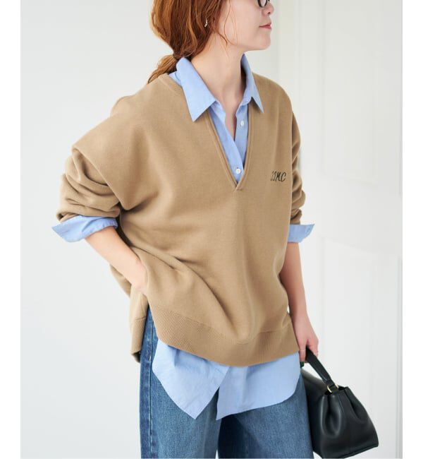 Spick and Span「J.J.Mercer / ジェイジェイマーサー 別注 キーネックプルオーバー」|ニット・セーター|ブラウン D