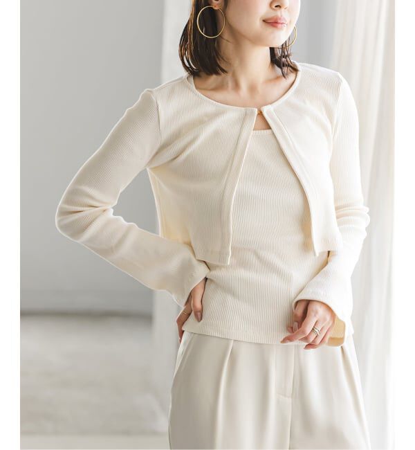 NOBLE「《アンサンブル対応》MAISON CORNICHON Short Cardigan Long sleeve」|カーディガン|
