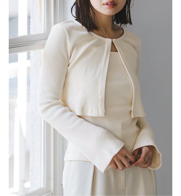 NOBLE「《アンサンブル対応》MAISON CORNICHON Short Cardigan Long sleeve」|カーディガン|