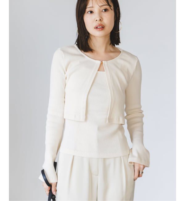 NOBLE「《アンサンブル対応》MAISON CORNICHON Short Cardigan Long sleeve」|カーディガン|