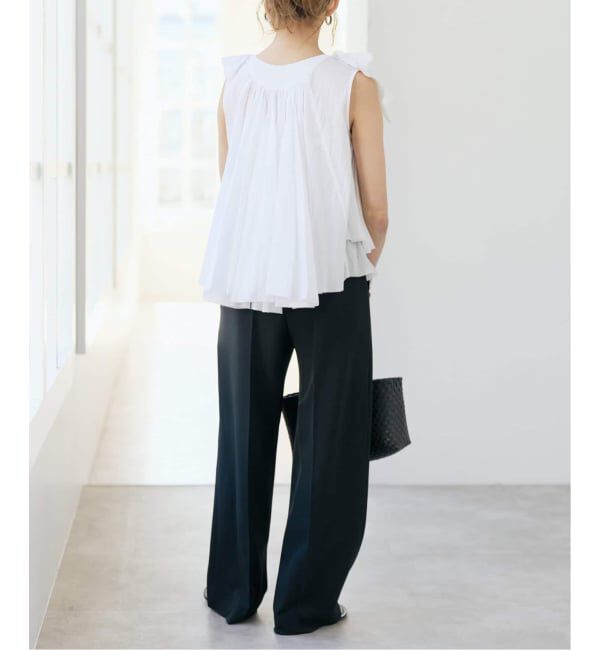 Spick and Span「《一部店舗+WEB限定 / 追加》AAYUSHI / アユーシ レイヤードラッフル ブラウス」|シャツ・ブラウス|