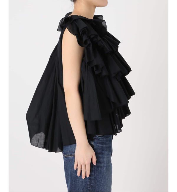 Spick and Span「《一部店舗+WEB限定 / 追加》AAYUSHI / アユーシ レイヤードラッフル ブラウス」|シャツ・ブラウス|