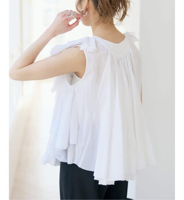 Spick and Span「《一部店舗+WEB限定 / 追加》AAYUSHI / アユーシ レイヤードラッフル ブラウス」|シャツ・ブラウス|