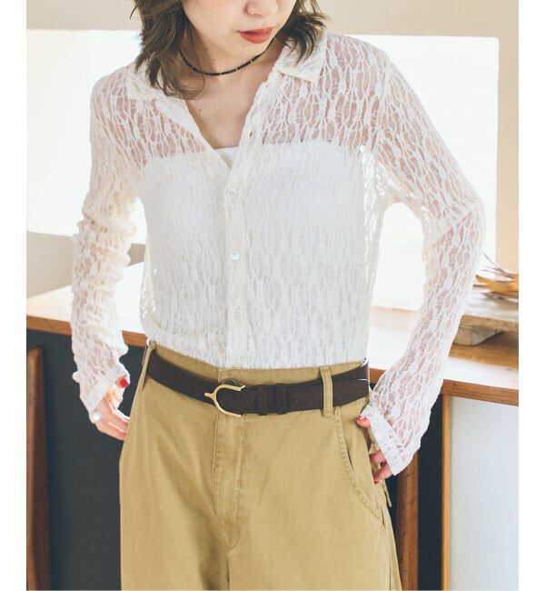 Spick and Span「シュリンクレースブラウス」|シャツ・ブラウス|