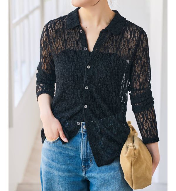Spick and Span「シュリンクレースブラウス」|シャツ・ブラウス|
