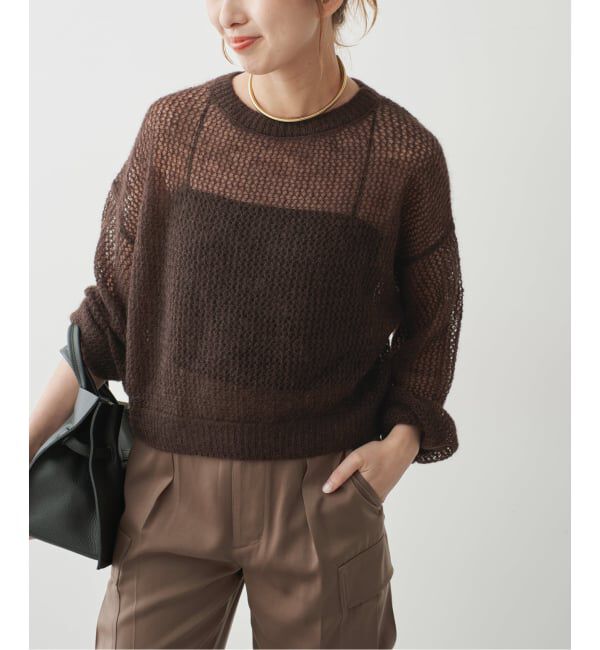 Spick and Span「ルーズモヘヤメッシュアミニット」|ニット・セーター|ブラウン