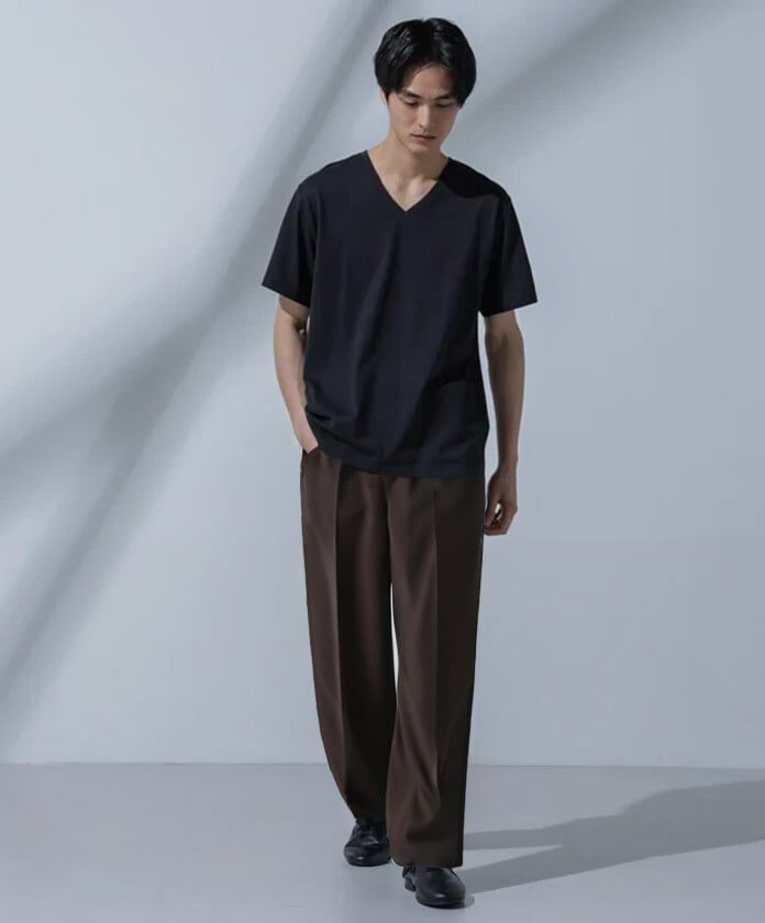 NANO universe「Anti Soaked(R)  汗染み防止 VネックTシャツ」|Tシャツ・カットソー|