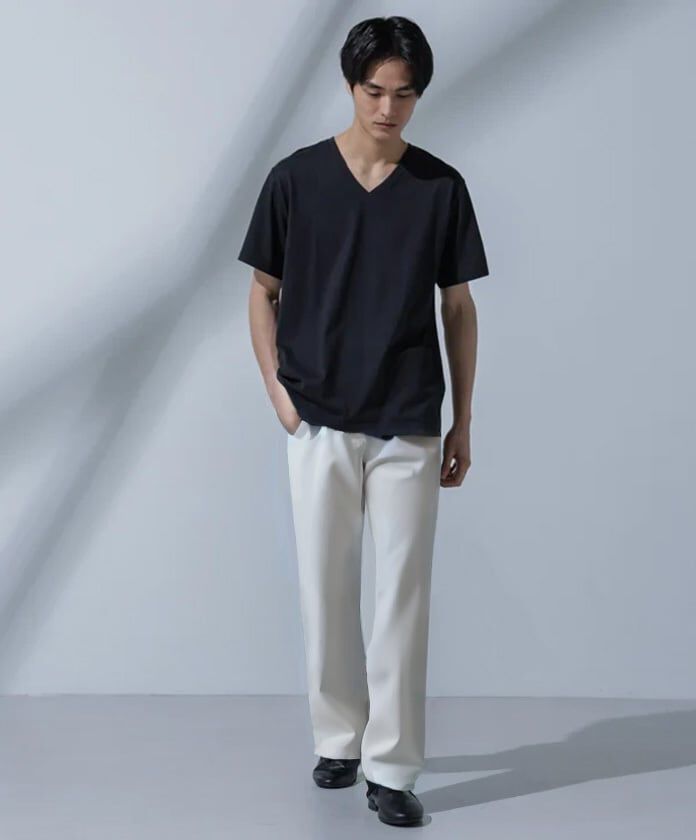 NANO universe「Anti Soaked(R)  汗染み防止 VネックTシャツ」|Tシャツ・カットソー|