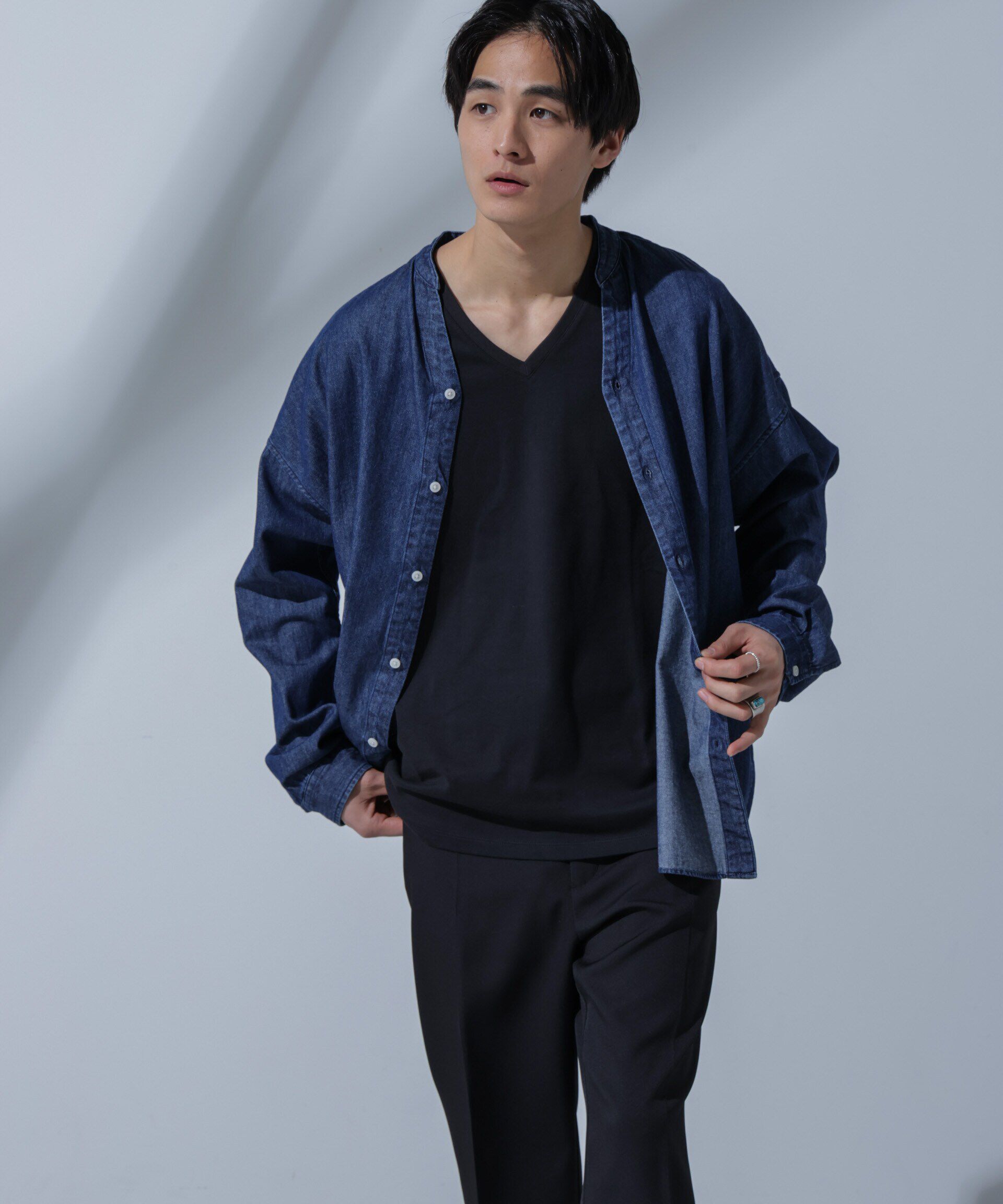 NANO universe「Anti Soaked(R)  汗染み防止 VネックTシャツ」|Tシャツ・カットソー|
