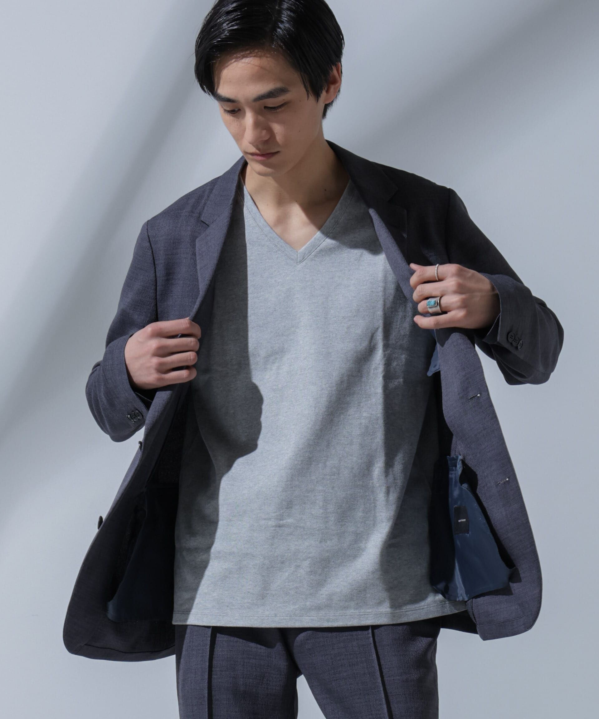 NANO universe「Anti Soaked(R)  汗染み防止 VネックTシャツ」|Tシャツ・カットソー|