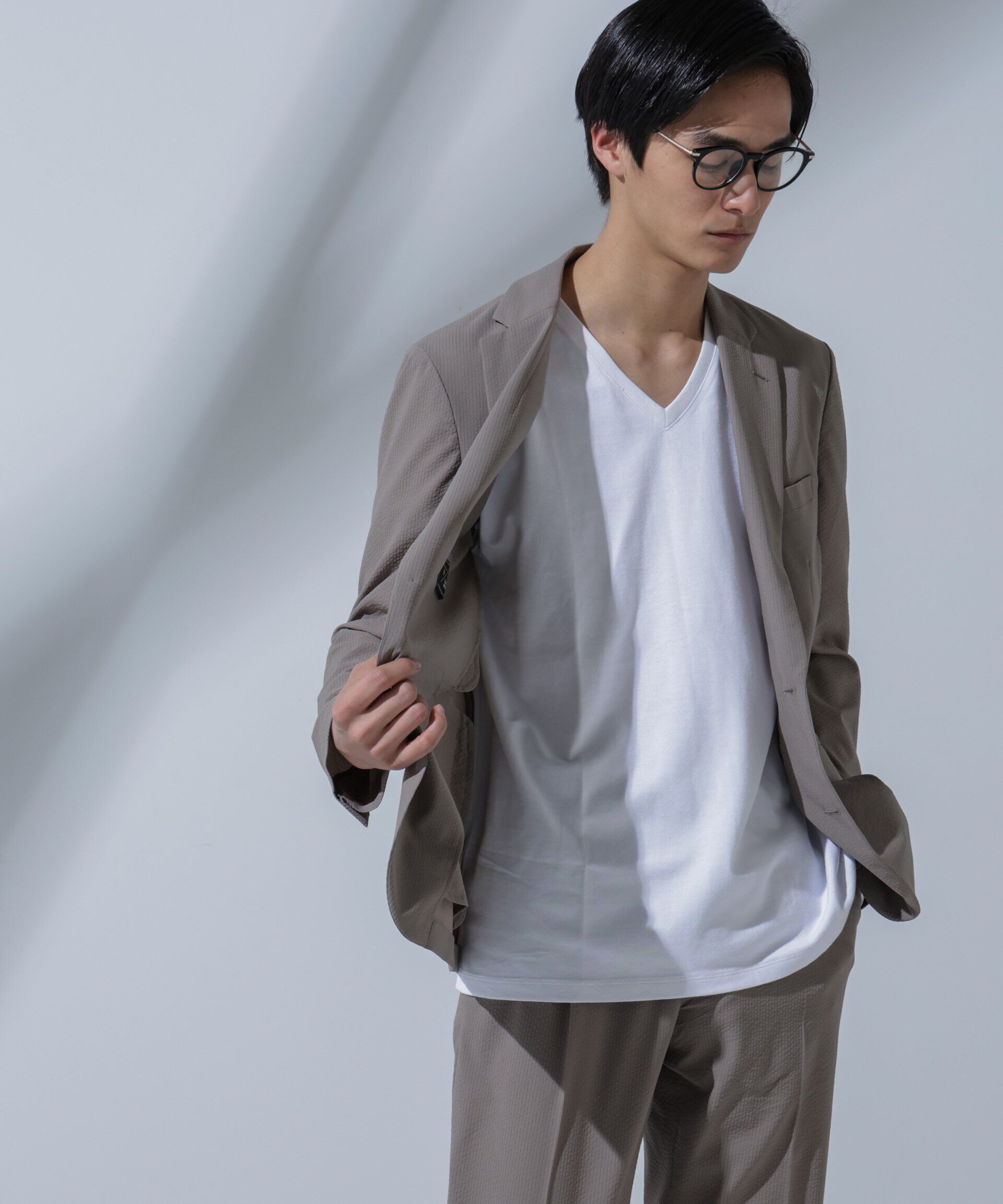 NANO universe「Anti Soaked(R)  汗染み防止 VネックTシャツ」|Tシャツ・カットソー|