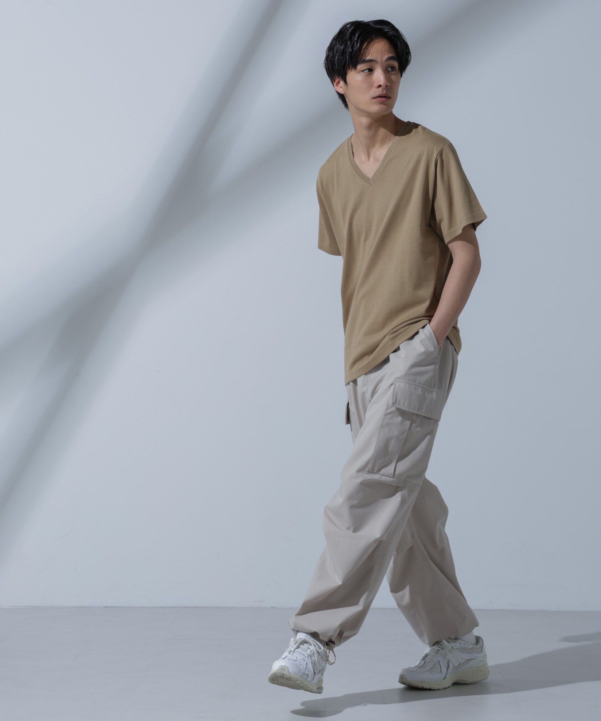 NANO universe「Anti Soaked(R)  汗染み防止 VネックTシャツ」|Tシャツ・カットソー|