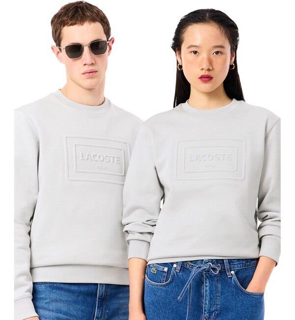 LACOSTE「エンボスクルーネックスウェット」|スウェット・ジャージ|ライトグレー