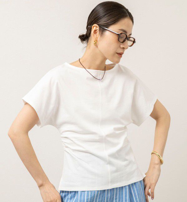 MAQWEL「【MAQWEL/マクウェル】ウォッシャブルタックドルマンＴ」|Tシャツ・カットソー|