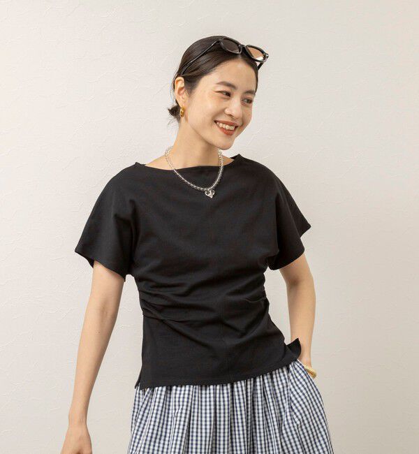 MAQWEL「【MAQWEL/マクウェル】ウォッシャブルタックドルマンＴ」|Tシャツ・カットソー|