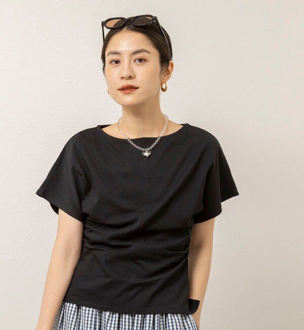 MAQWEL「【MAQWEL/マクウェル】ウォッシャブルタックドルマンＴ」|Tシャツ・カットソー|