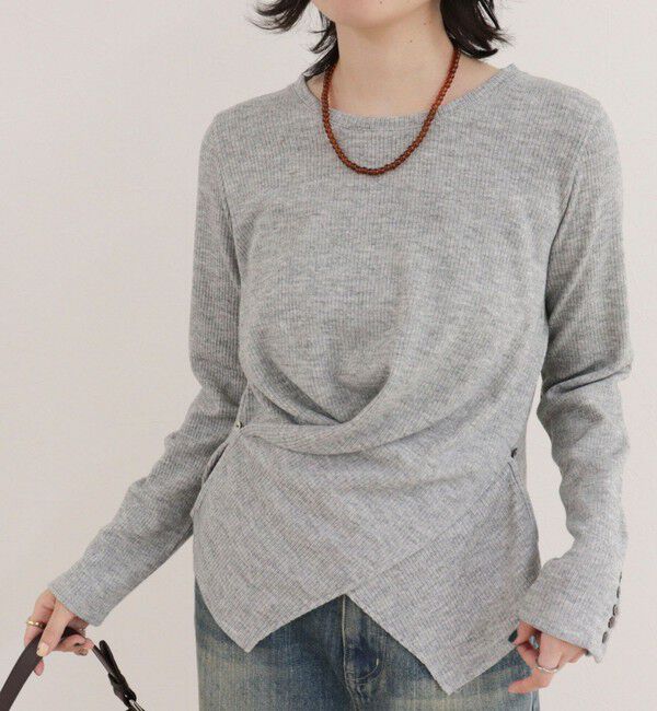 fredy emue「リブニットソーカシュクールプルオーバー」|Tシャツ・カットソー|