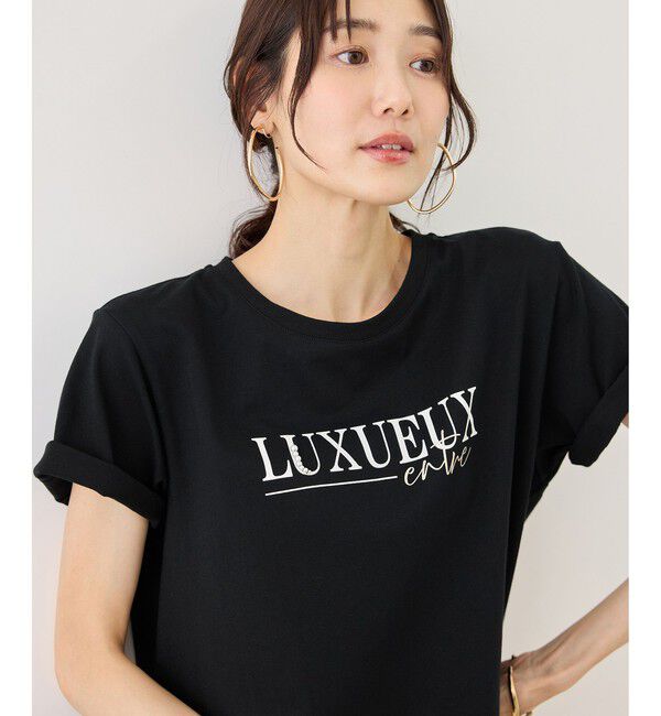 Rope&rsquo;Picnic「パール付きロゴTシャツ/UVカット・接触冷感・汗染み防止」|Tシャツ・カットソー|