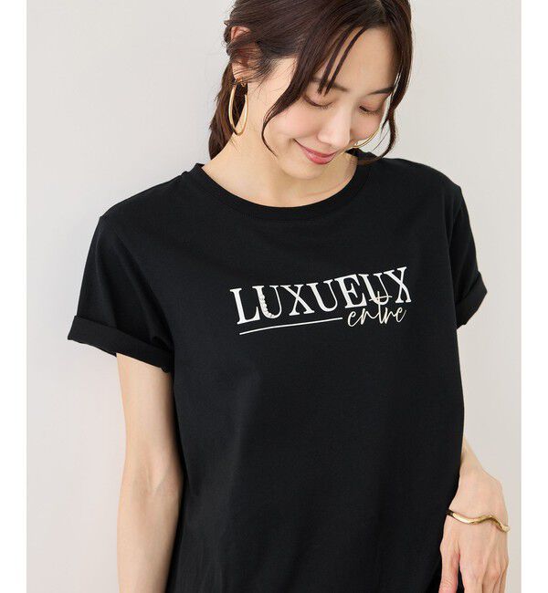 Rope&rsquo;Picnic「パール付きロゴTシャツ/UVカット・接触冷感・汗染み防止」|Tシャツ・カットソー|