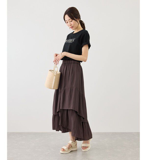 Rope&rsquo;Picnic「パール付きロゴTシャツ/UVカット・接触冷感・汗染み防止」|Tシャツ・カットソー|
