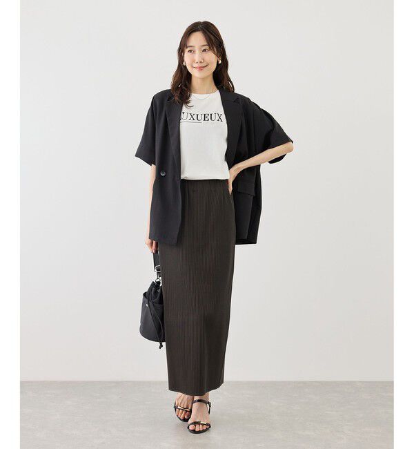 Rope&rsquo;Picnic「パール付きロゴTシャツ/UVカット・接触冷感・汗染み防止」|Tシャツ・カットソー|