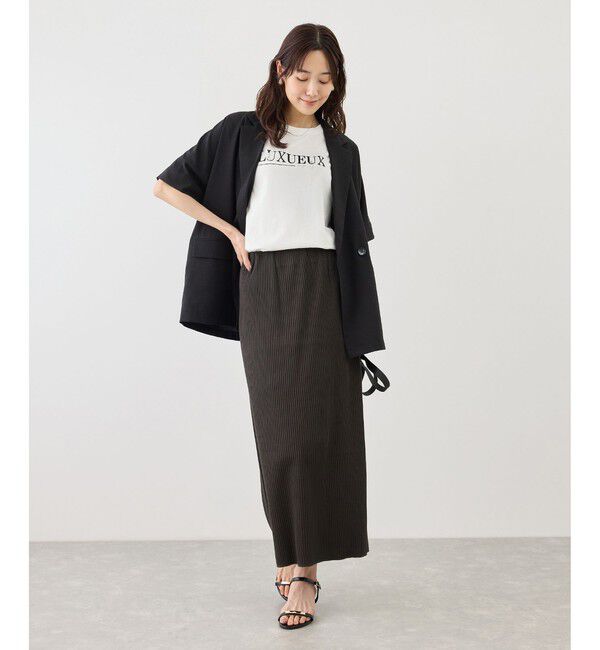 Rope&rsquo;Picnic「パール付きロゴTシャツ/UVカット・接触冷感・汗染み防止」|Tシャツ・カットソー|