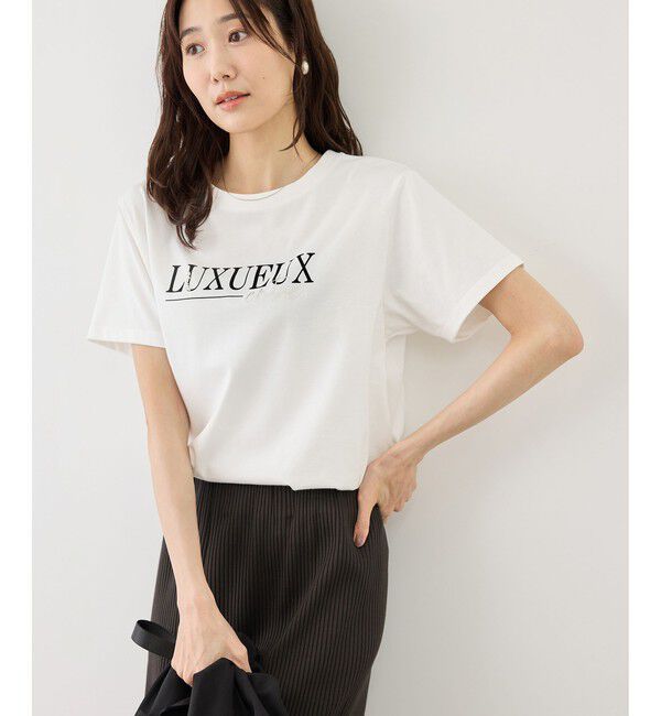 Rope&rsquo;Picnic「パール付きロゴTシャツ/UVカット・接触冷感・汗染み防止」|Tシャツ・カットソー|