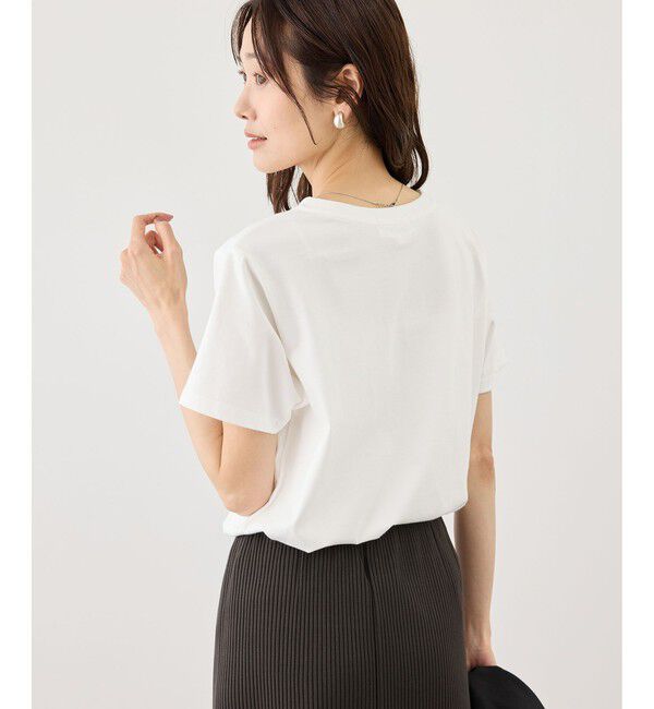 Rope&rsquo;Picnic「パール付きロゴTシャツ/UVカット・接触冷感・汗染み防止」|Tシャツ・カットソー|